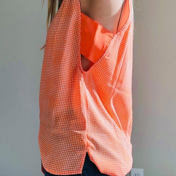 Trouve Open Side Sleeveless Tank Top Orange Sz M - Picture 5 of 8